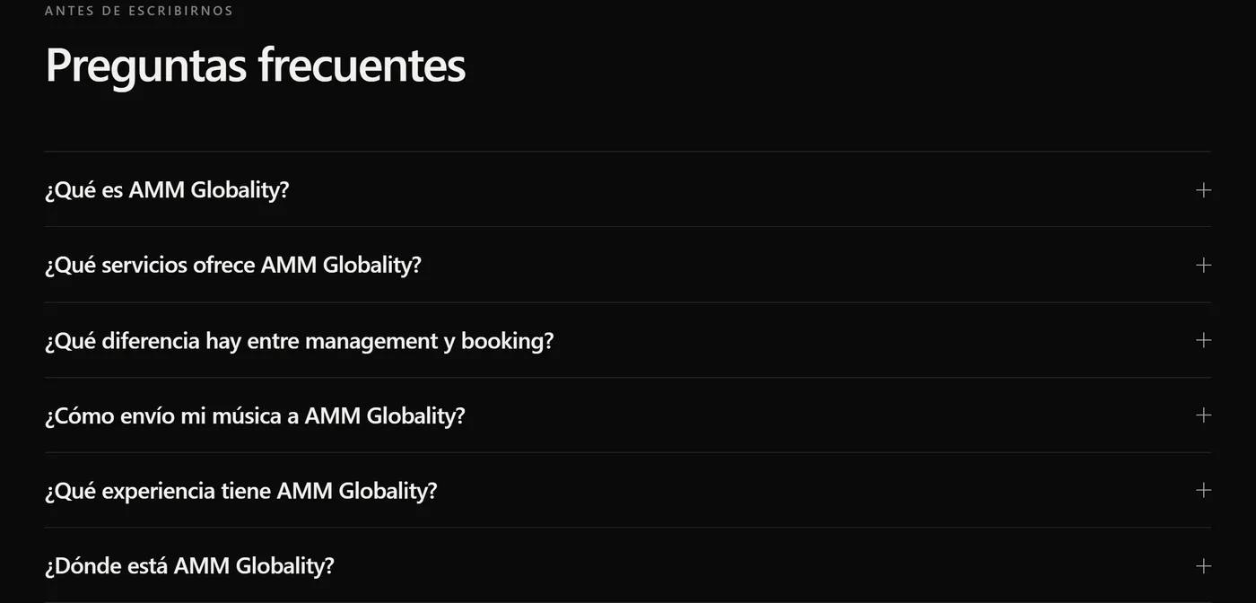 Las preguntas frecuentes: qué es AMM Globality, qué servicios ofrece, cómo enviar música