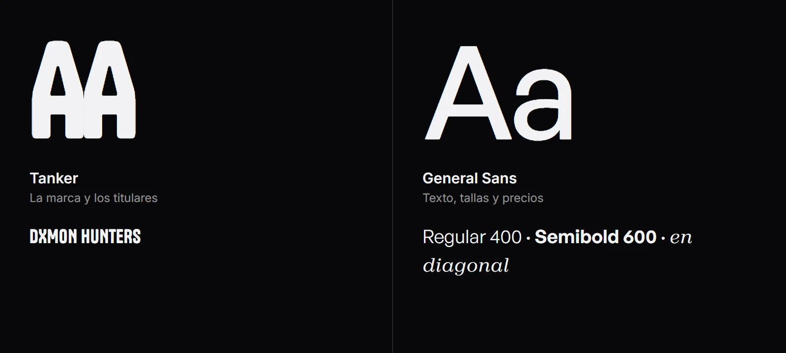 Muestras de Tanker y General Sans
