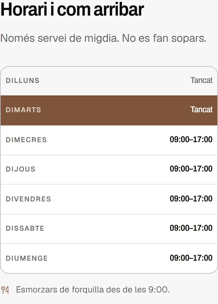 El horario en un móvil, con el día de hoy marcado